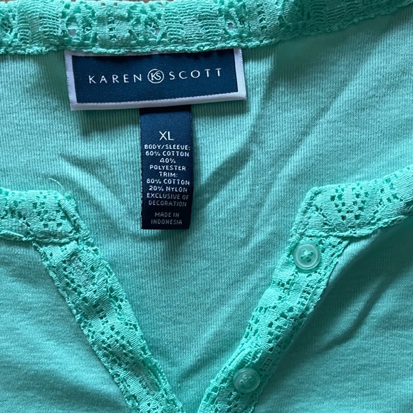 Mint Green T-shirt w/ Double Pockets - Picture 3 of 4